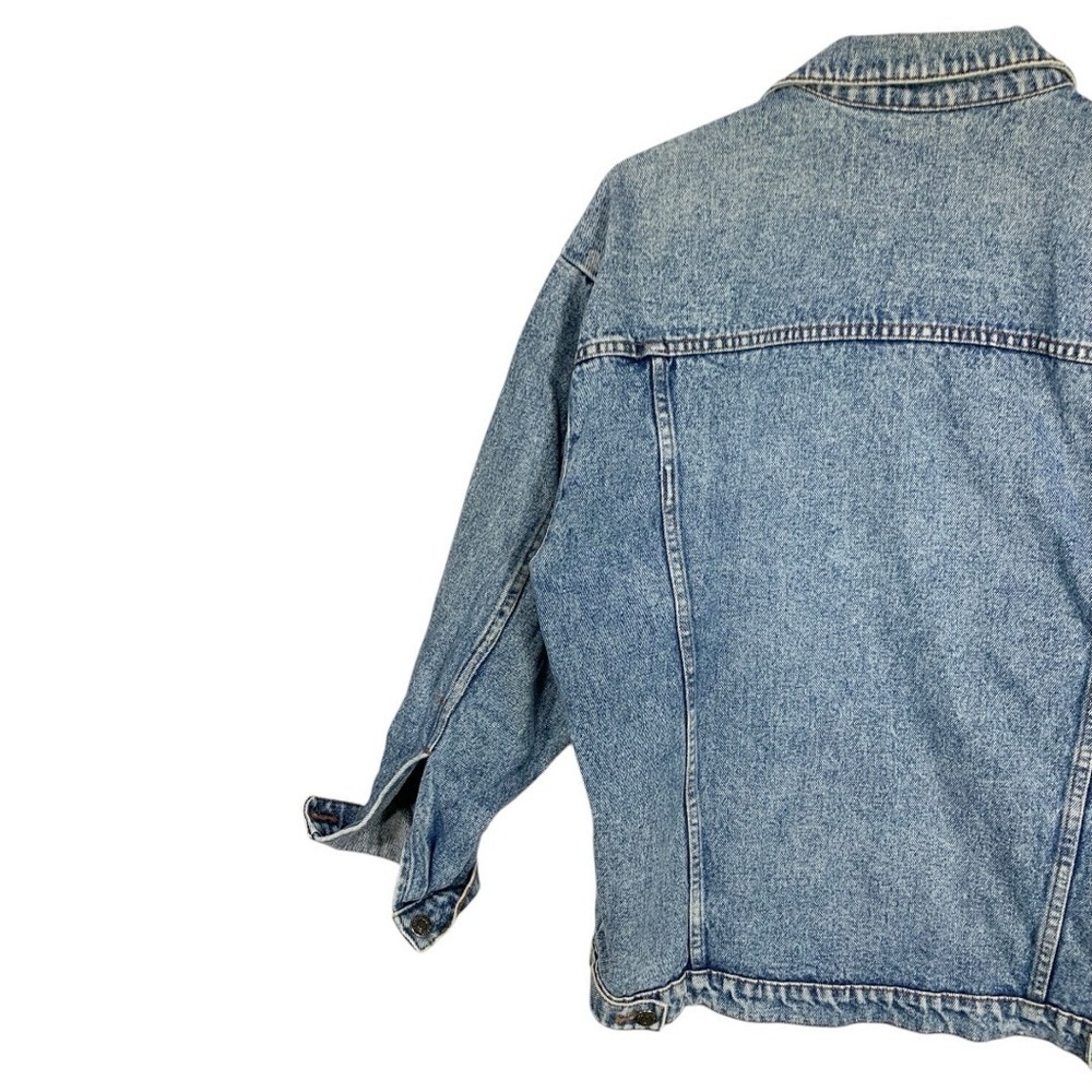 Vintage London Fog Bicycle Embroidered Denim Trucker Jean Jacket Size Large - Picture 5 of 10